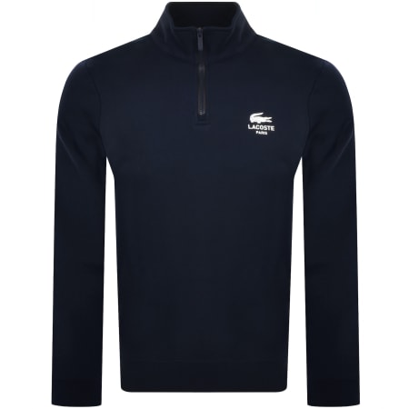 Lacoste Half Zip Logo Sweatshirt Navy Mainline Menswear